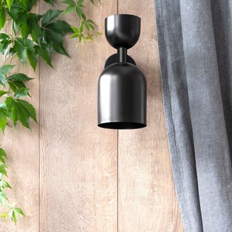 Nowoczesny kinkiet japandi czarny Supuru